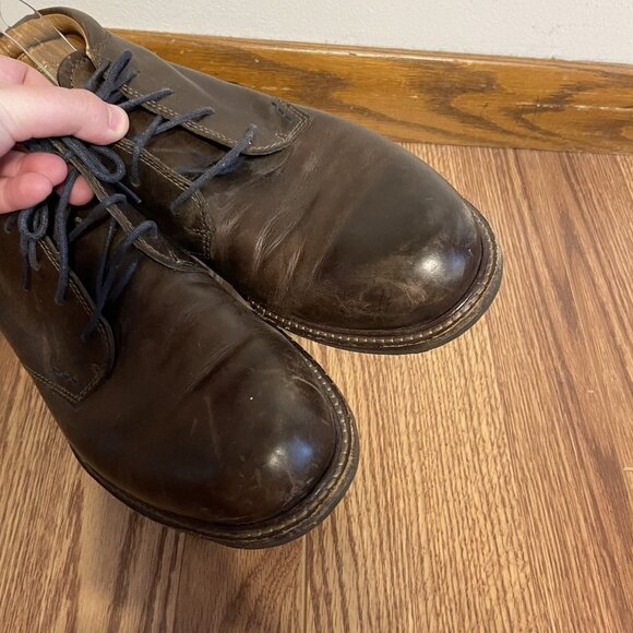 Ecco Men Size 43 US 9/9.5 Brown Leather Lace Up Chukka Ankle Boots - Picture 5 of 15